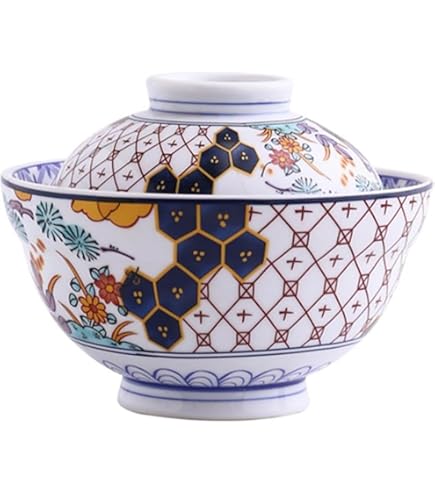 Amazon.co.jp: 前畑陶器 庫山窯 蓋付き椀 蓋付きどんぶり 煮物椀 古